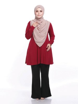 Laura Basic Blouse in Maroon