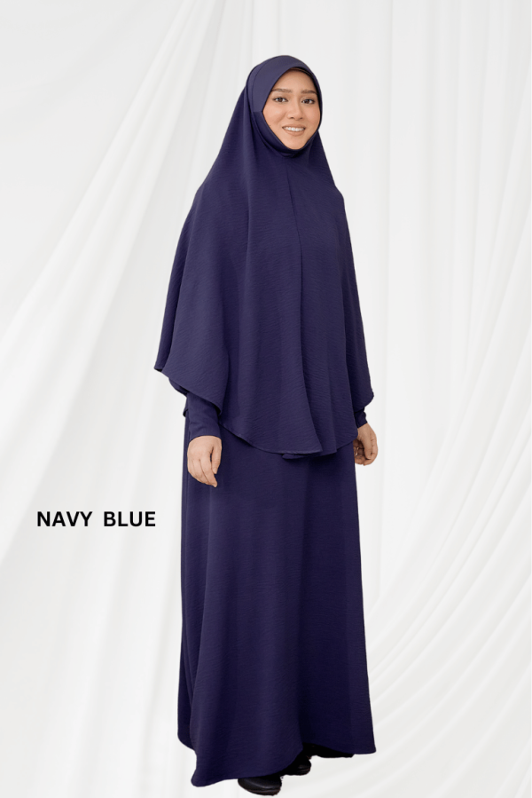 Jubah Arissa In Navy Blue (Without Mini Telekung)