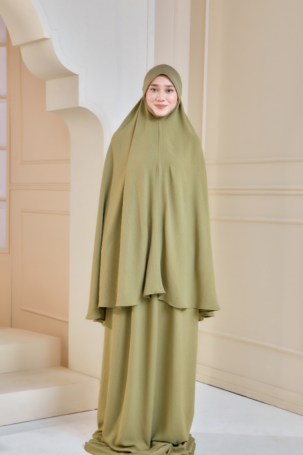 Telekung Irdina In Olive Green