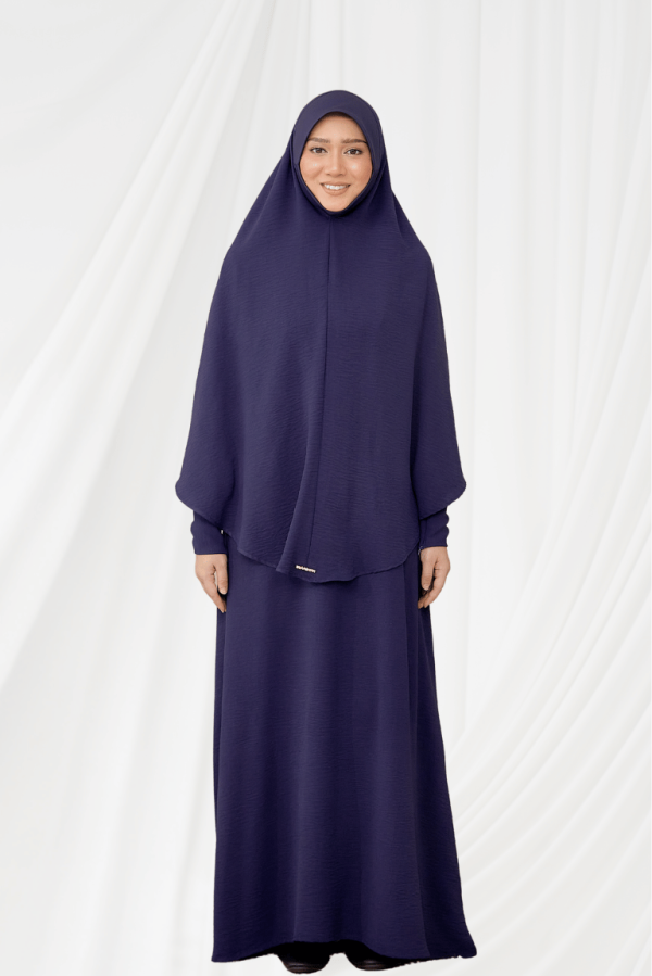 Jubah Arissa In Navy Blue (Without Mini Telekung)