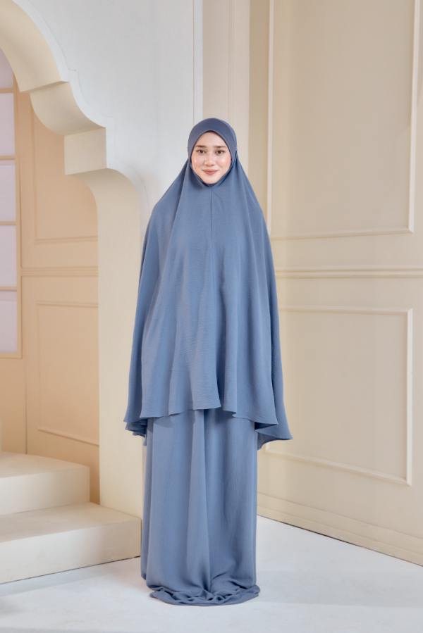 Telekung Irdina In Denim Blue