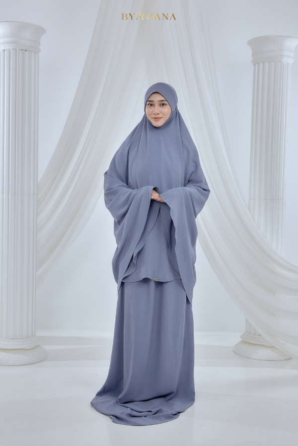 Telekung Irdina In Denim Blue