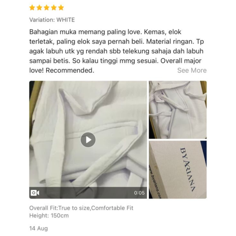 "Bahagian Muka Paling Love...Telekung Paling Elok Pernah Saya Beli"