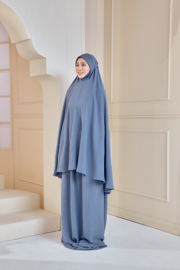 Telekung Irdina In Denim Blue