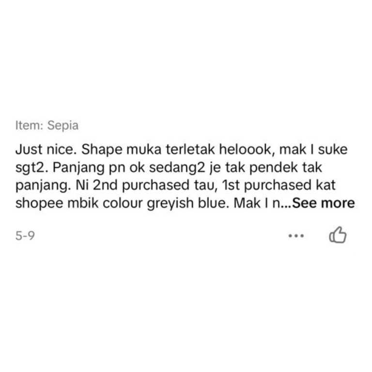 "Shape Muka Terletak Elok. Panjang Pun OK. 2nd Purchased Tau..."