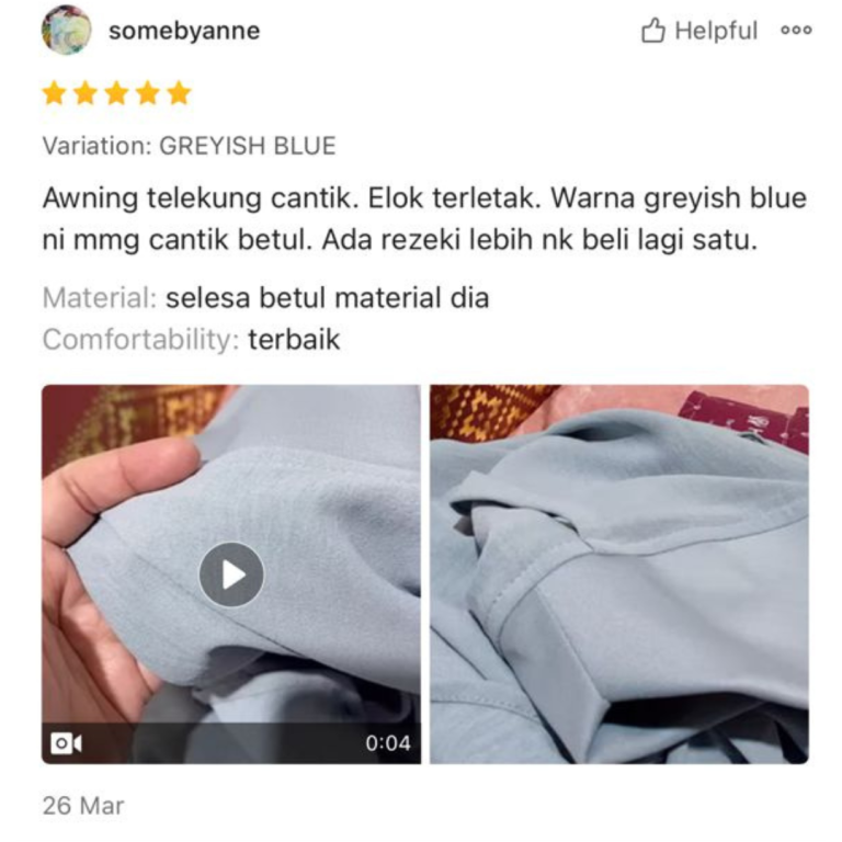 "Awning Terletak Elok...Nak Beli Lagi Satu"