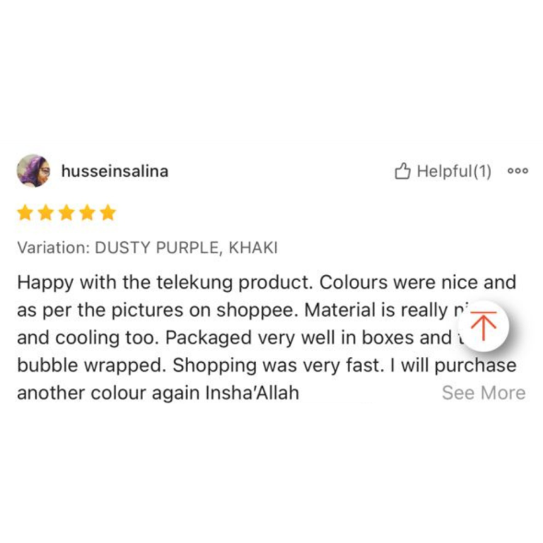 "Happy With The Telekung...Colours As Per Picture... Nice Material & Cooling"