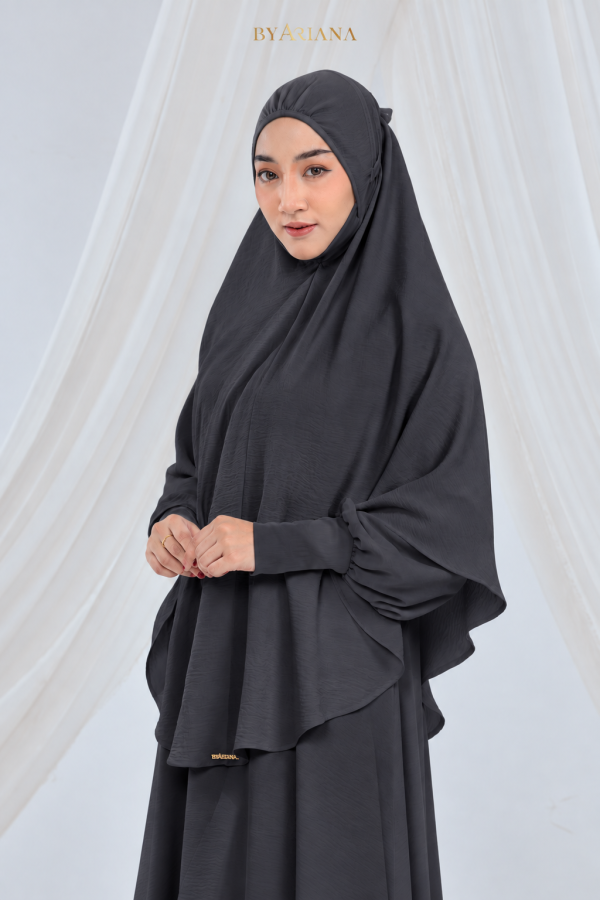 Adelia Mini Telekung byAriana Charcoal