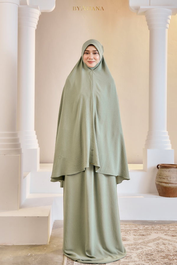 Telekung Irdina In Sage Green