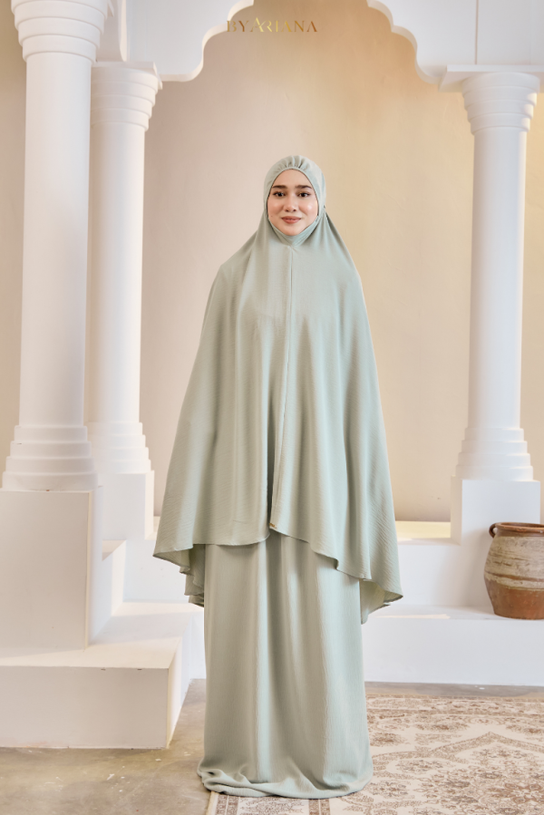 Telekung Raeesa In Sea Green