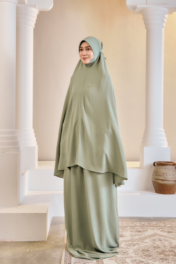 Telekung Irdina In Sage Green