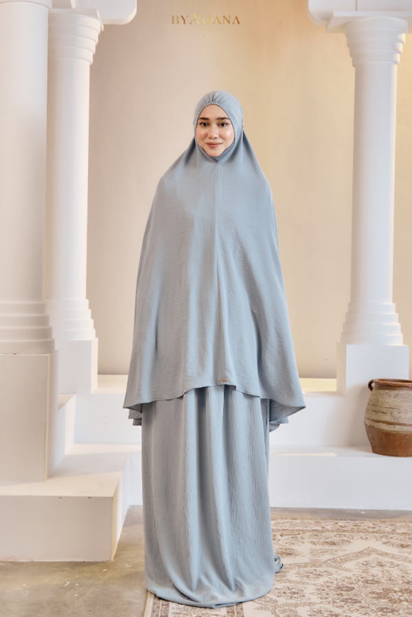 Telekung Raeesa In Greyish Blue