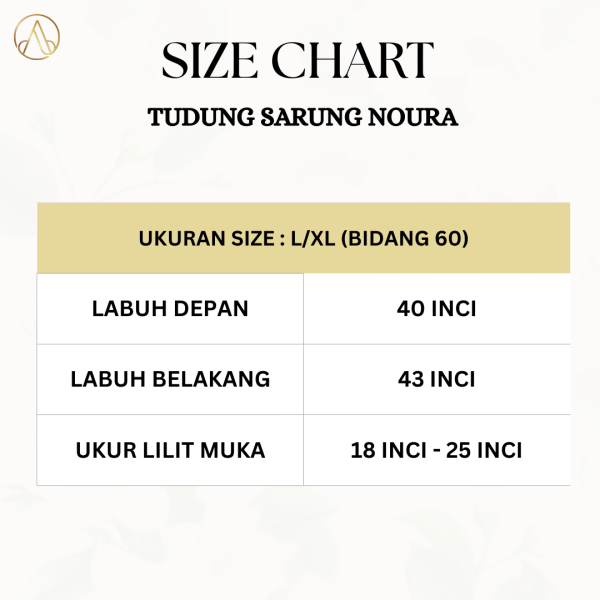 Nayla Suit & Tudung Sarung Noura Bidang 60′ in Cream