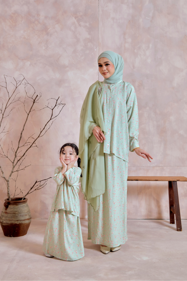 Kurung Hannah Kids In Tulip Sage