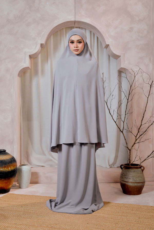 Telekung Batrisyia In Grey