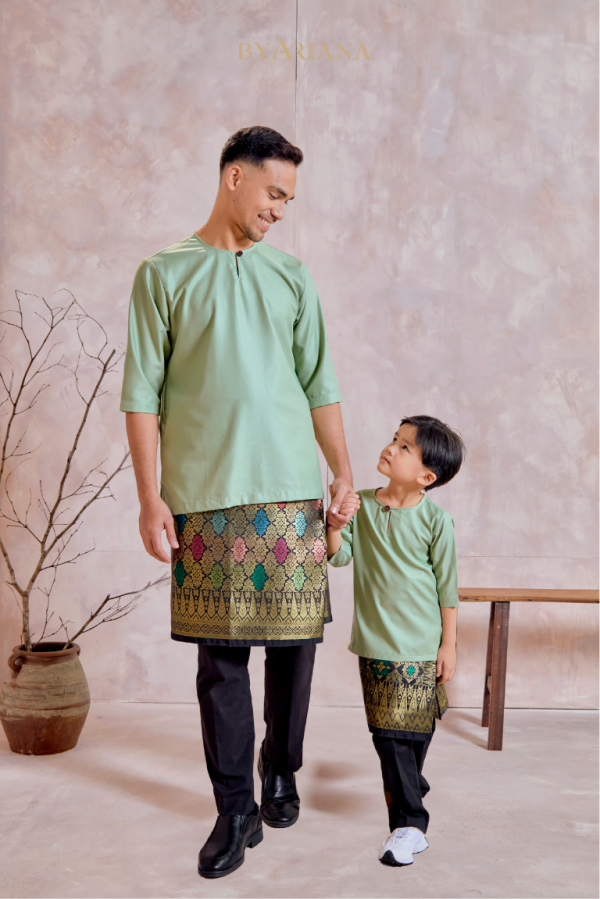Kurta Raeef Kids In Sage Green