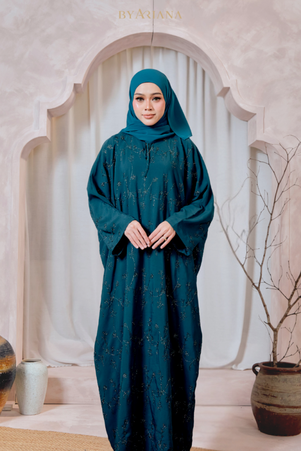 Abaya Tihani In Teal Green