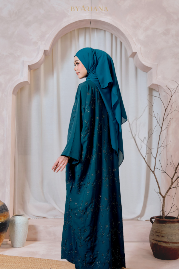 Abaya Tihani In Teal Green