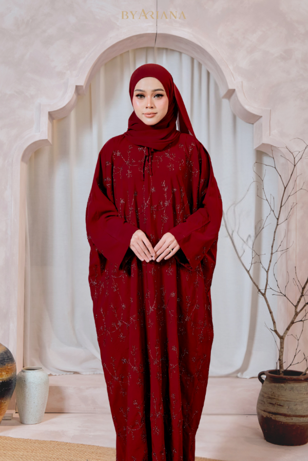 Abaya Tihani In Maroon