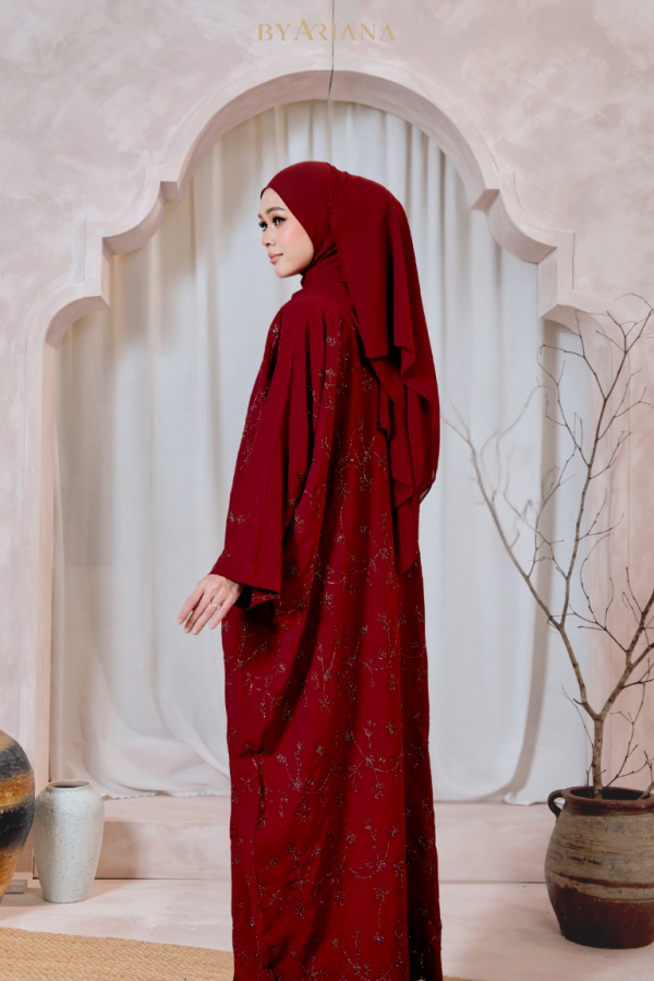 Abaya Tihani In Maroon