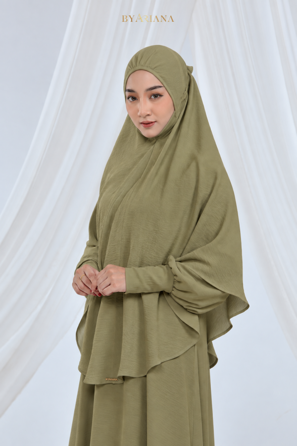 Adelia Mini Telekung byAriana Olive Green
