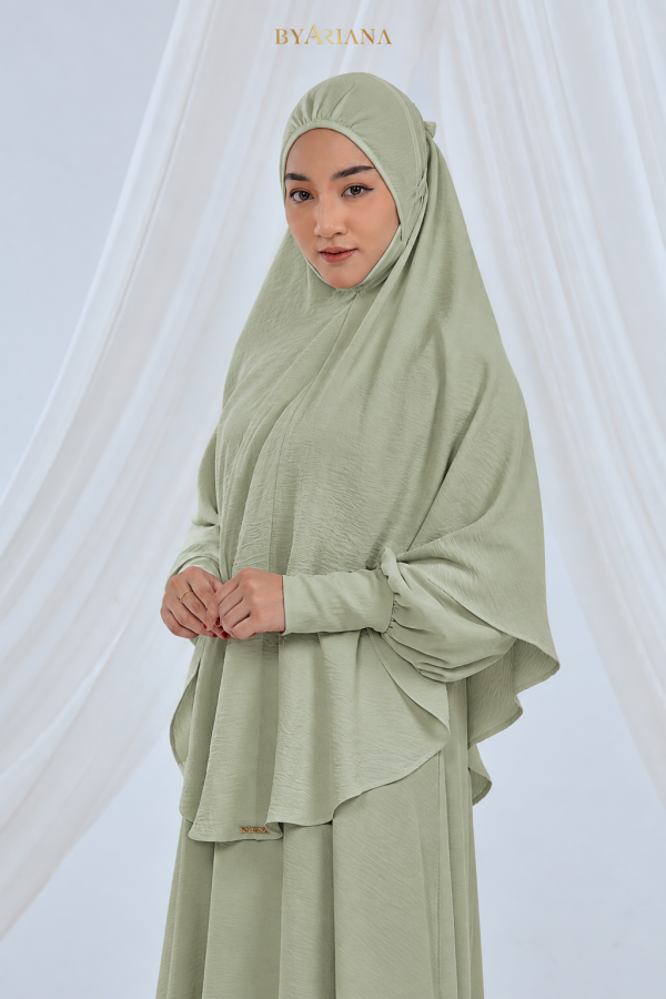 Adelia Mini Telekung byAriana Dusty Olive