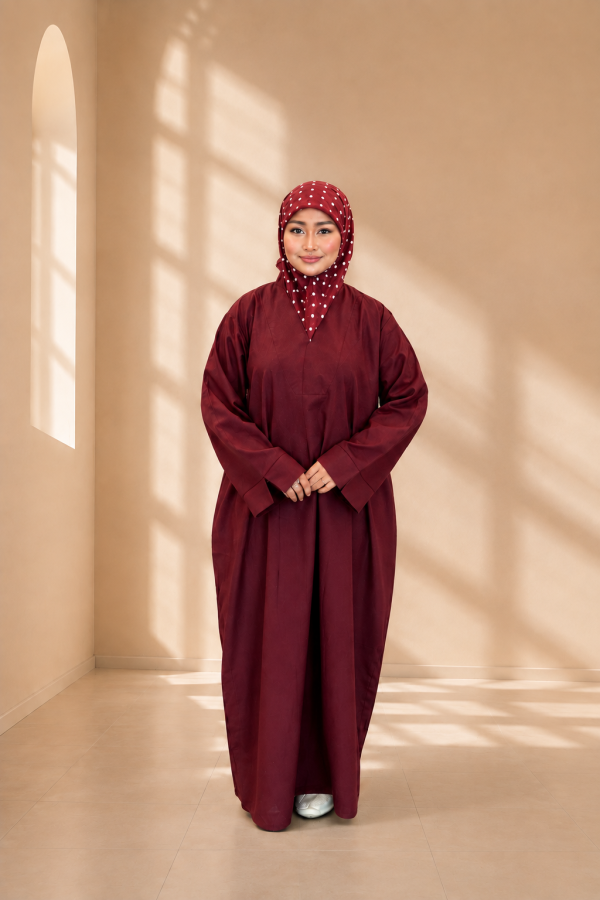 Zarra Abaya in Burgundy